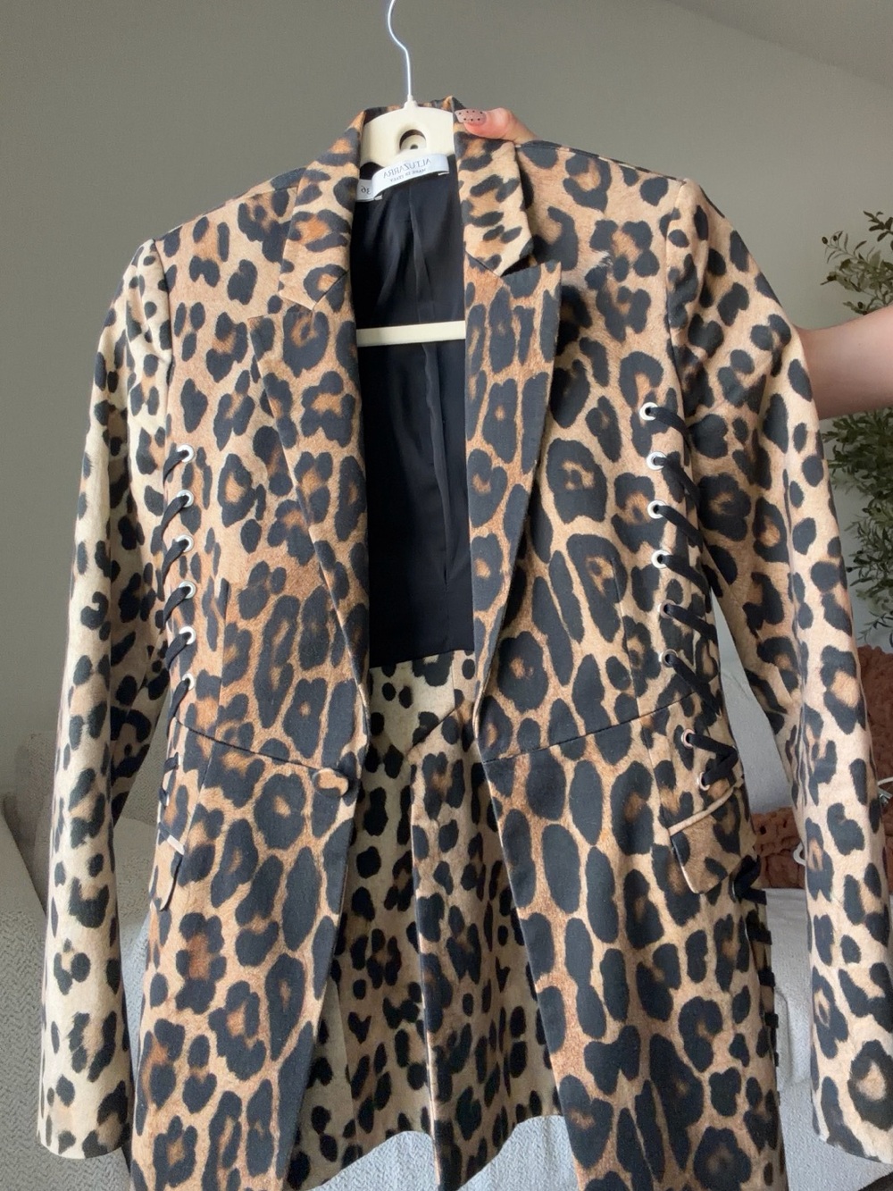 Altuzarra Leopard Print Lace-Up Blazer - Brown & Black
